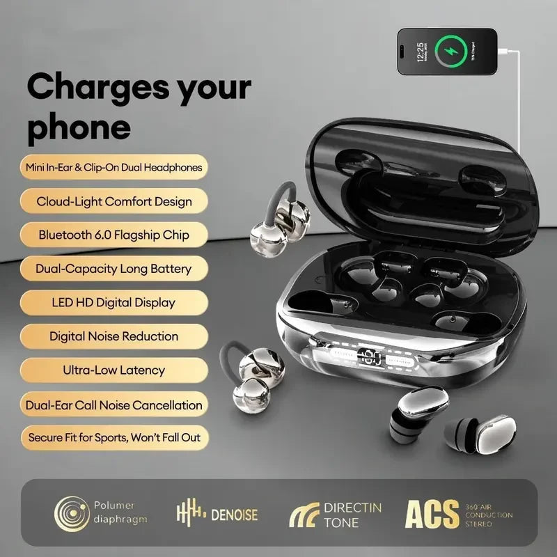 Clip-On Wireless Sport Earbuds