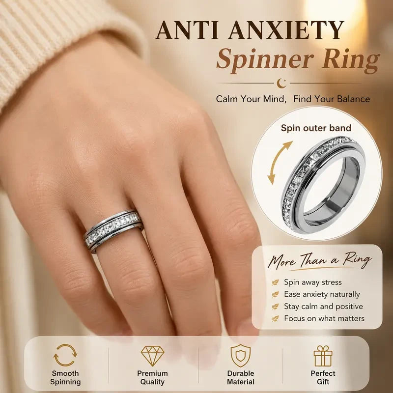 Titanium Steel Spinner Anxiety Ring